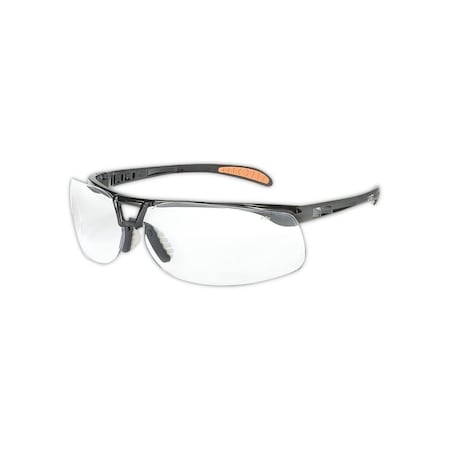 Honeywell Safety Glasses, HydroShield AF, Ultra-dura HC, Clear Lens, Black Frame, 1 PR S4200HS